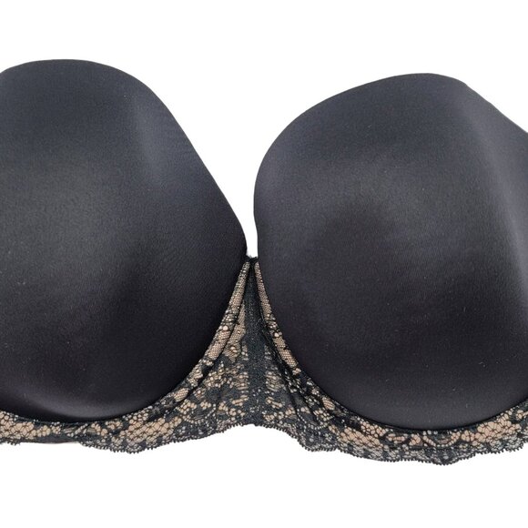 Torrid Multiway Bra Black 42DD Padded Lace Wings Strapless Underwire No Strap - Picture 2 of 7